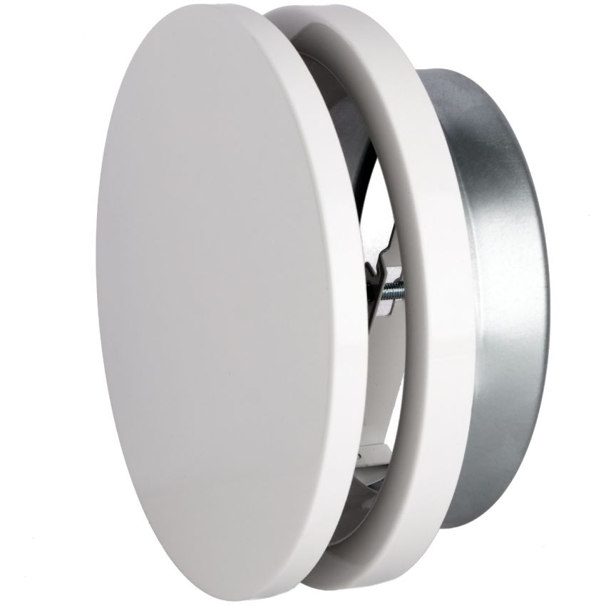 Bouche VMC 80 mm Réglable en Acier Blanc Laqué - Insufflation - Durable et Élégante - VMC Simple et Double Flux - Installation Mur ou Plafond - DN80