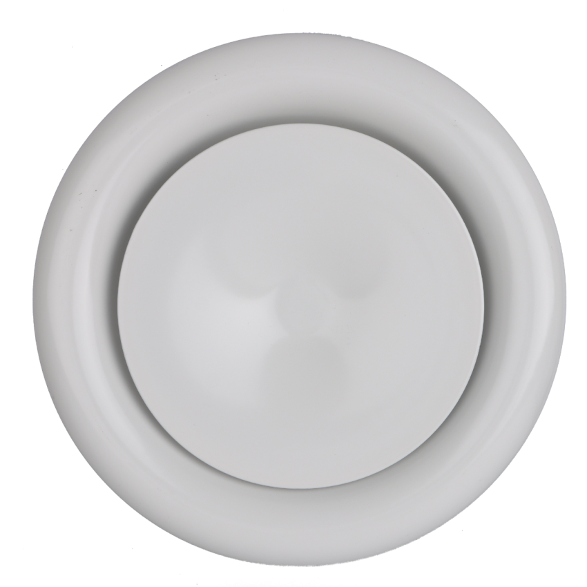 DOMUX DMX-150-VNS Bouche VMC 150 mm Réglable en Acier Blanc Laqué - Insufflation - Durable et Élégante - VMC Simple et Double Flux - Installation Mur ou Plafond - DN150