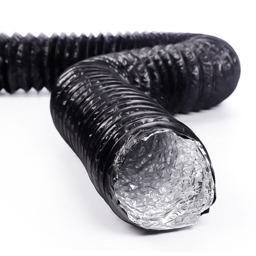 DOMUX DMX-100-CMB-3M DOMUX Tuyau Ventilation 100 mm en PVC pour hotte aspirante, Gaine de Ventilation Flexible en Aluminium 102 mm x 3 m, Evacuation pour Extracteur d'Air