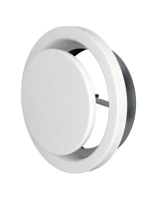 Bouche VMC 80mm Réglable en Acier Blanc Laqué - Extraction - Durable et Élégante - VMC Simple et Double Flux - DN100