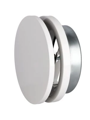 Bouche VMC 80 mm Réglable en Acier Blanc Laqué - Insufflation - Durable et Élégante - VMC Simple et Double Flux - Installation Mur ou Plafond - DN80