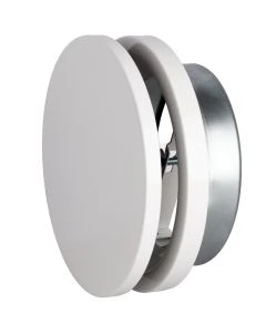 Bouche VMC 160 mm Réglable en Acier Blanc Laqué - Insufflation - Durable et Élégante - VMC Simple et Double Flux - Installation Mur ou Plafond - DN160