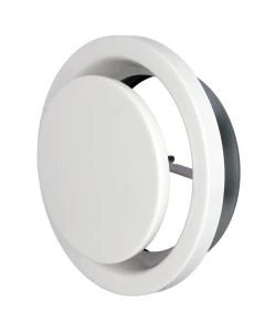 Bouche VMC 80mm R&eacute;glable en Acier Blanc Laqu&eacute; - Extraction - Durable et &Eacute;l&eacute;gante - VMC Simple et Double Flux - DN100